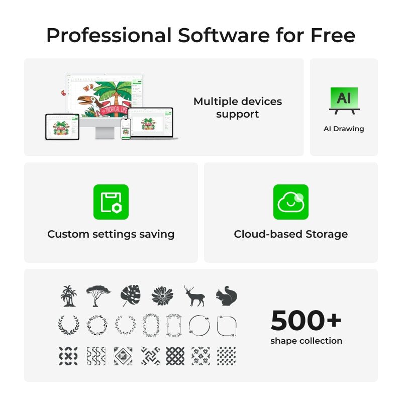 xTool P2S 55W töölaua CO2 laserlõikuri hariduskomplekt P1030632-EDU