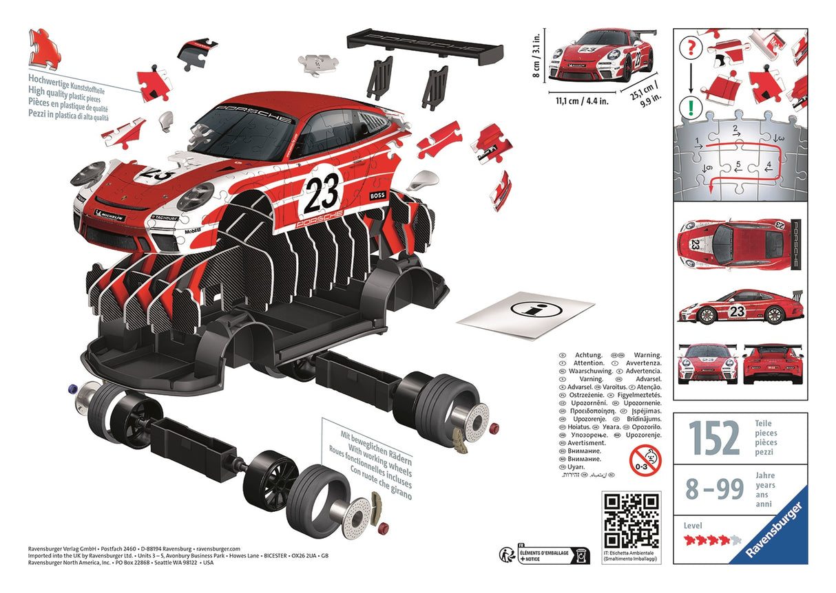 Ravensburger 3D pusle Porsche 911 GT3 Cup
115587V