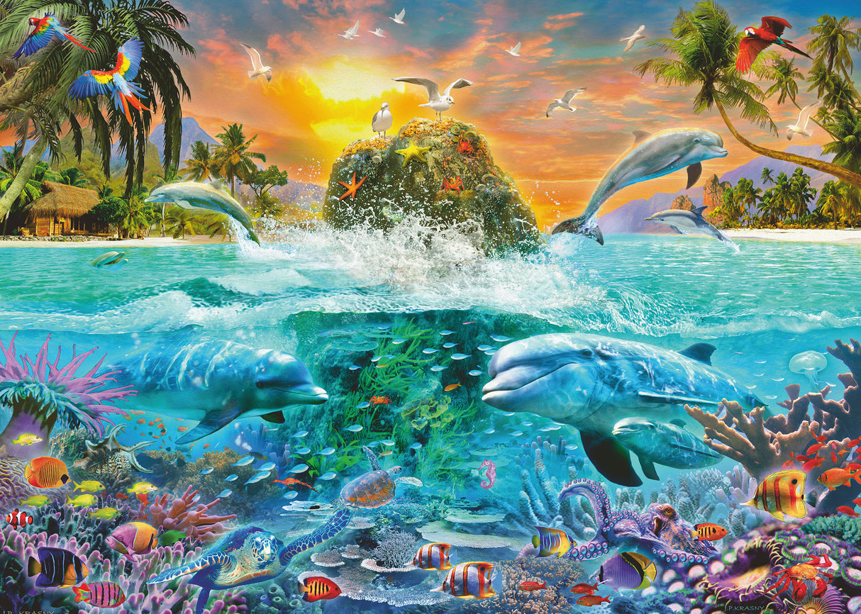 Ravensburger pusle 1000 tk: veealune saar 12000887V