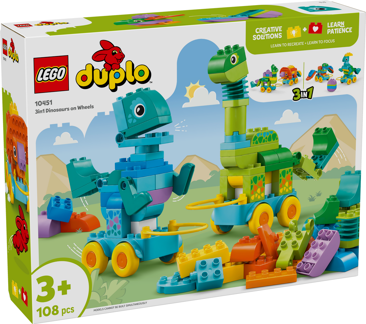 LEGO DUPLO Kolm ühes: dinosaurused ratastel
10451L