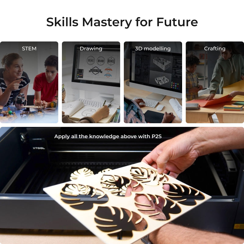 xTool P2S 55W töölaua CO2 laserlõikuri hariduskomplekt P1030632-EDU