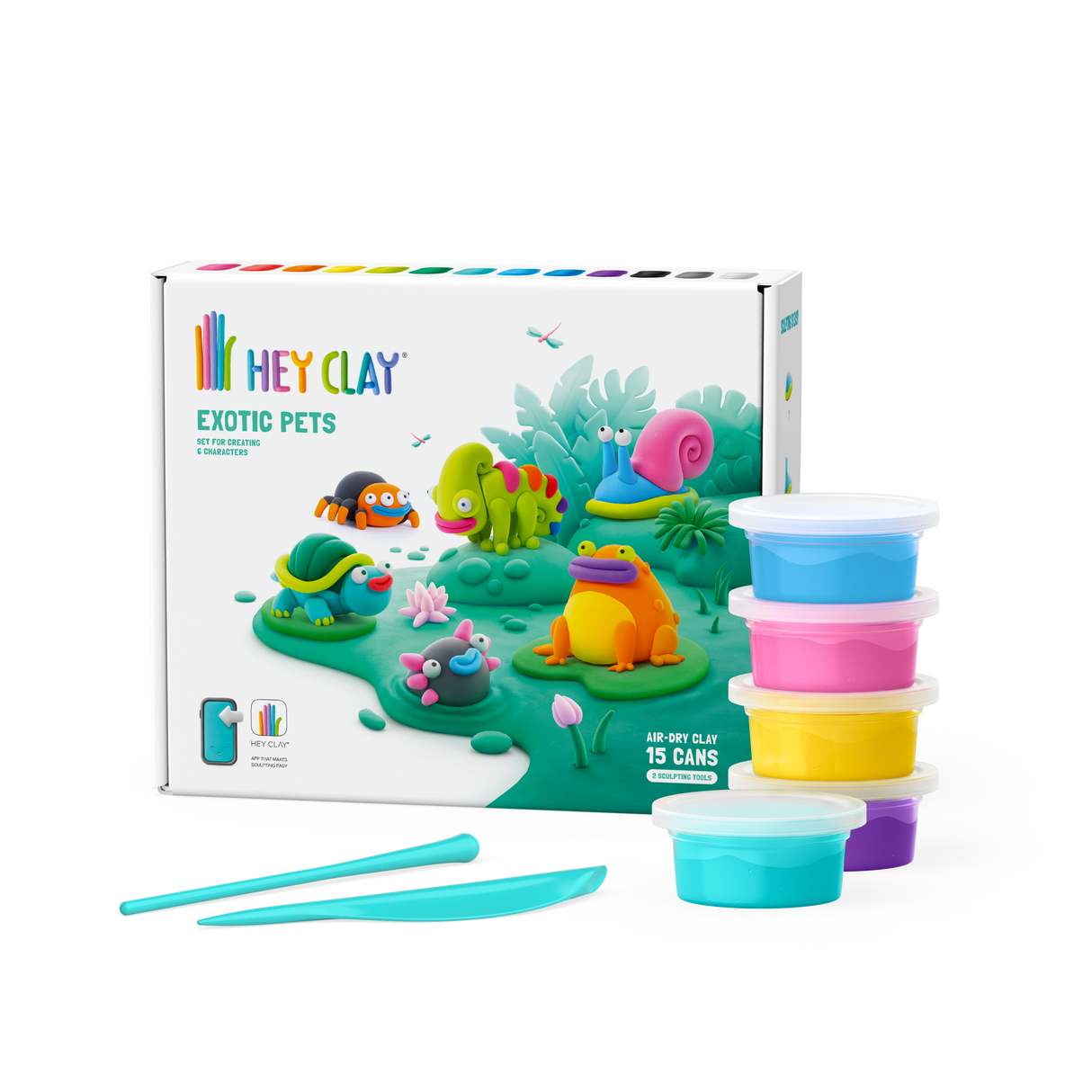 HEY CLAY voolimismass 15 tk: eksootilised loomad 15025E