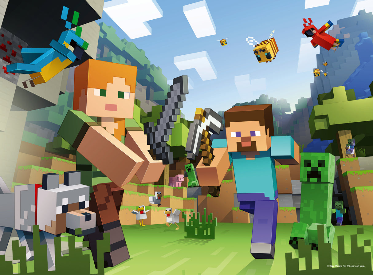 Ravensburger pusle 100 tk: Minecrafti Steve ja Alex 12004176V