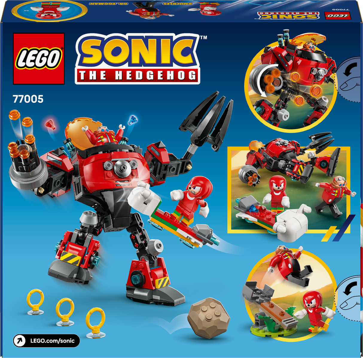 LEGO Sonic Knuckles vs. dr Eggman egg crusher robot 77005L