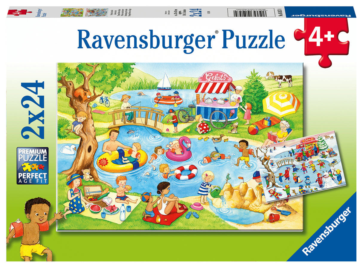 Ravensburger pusle 2x24 tk Järves ujumas 050574V