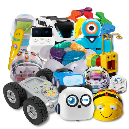 Insplay roboootikavalik - TTS Maastikurobot, Makeblock mTiny, TTS Bee-Bot, Ozobot Bit, Sphero BOLT, Sphero Indi, TTS Blue-Bot, TTS Robotkilpkonn, LEGO Education Coding Express, Wonder Workshop Dash, Intelino J-1 Nutirong, TADA jutupliiats, TTS Mikroskoop, TTS Helisalvestavad pesulõksud