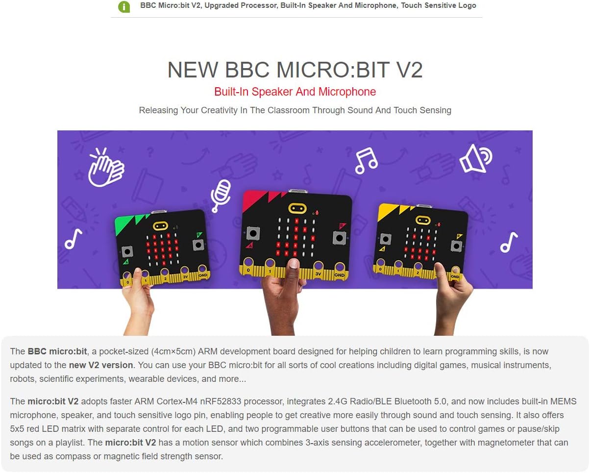 micro:bit V2 Go stardikomplekt 2728765V2