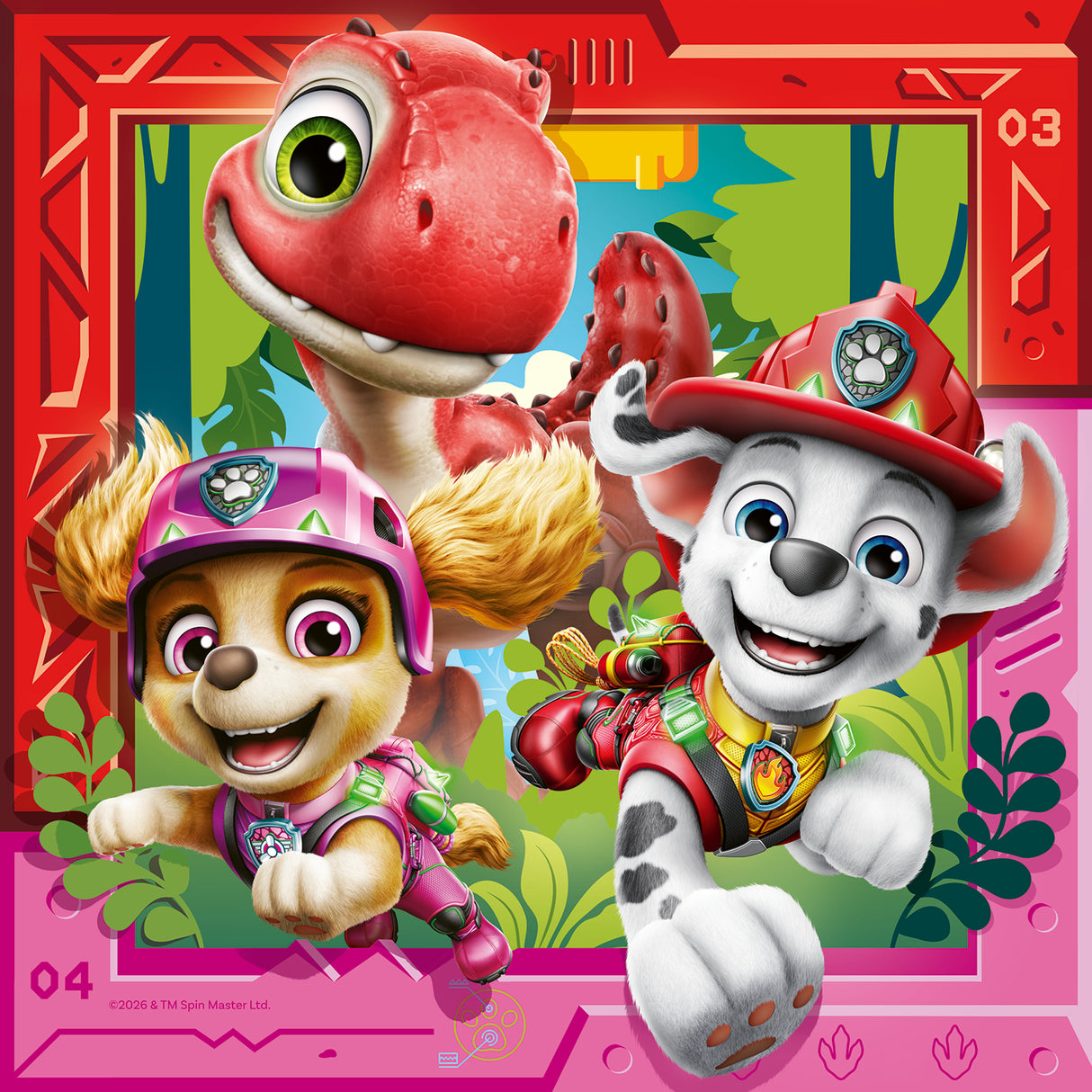 Ravensburger pusle 3x49 tk: Käpapatrulli film dinosaurustega 12004368V