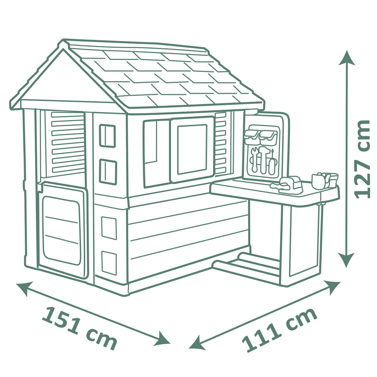 Smoby mängumaja Nature töökojaga 810742S