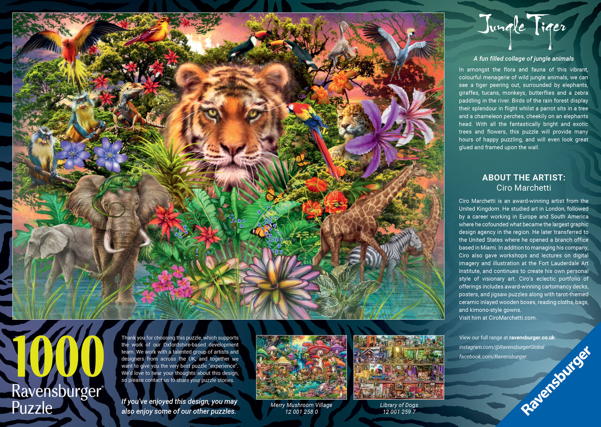 Ravensburger pusle 1000 tk: tiiger džunglis 12001273V