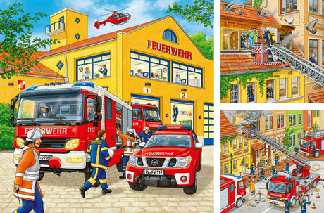 Ravensburger pusle 3x49 tk Tuletõrjebrigaad 094011V