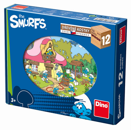 Dino klotsipusle puidust 12 tk Smurfid 64123D