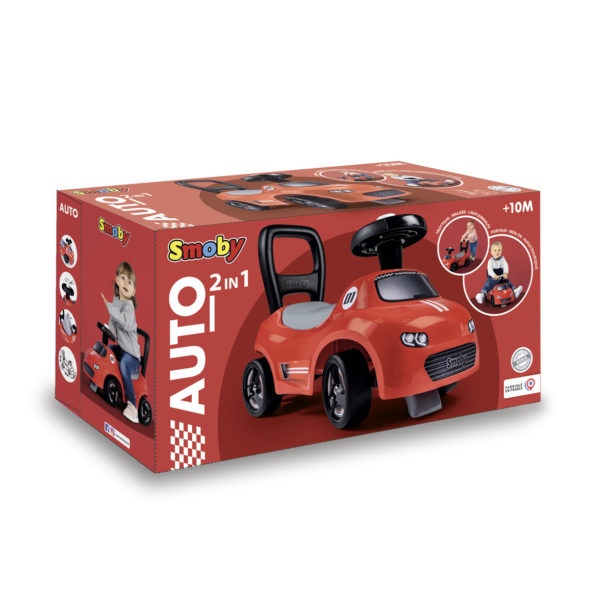 Smoby pealeistutav auto - punane 720541S