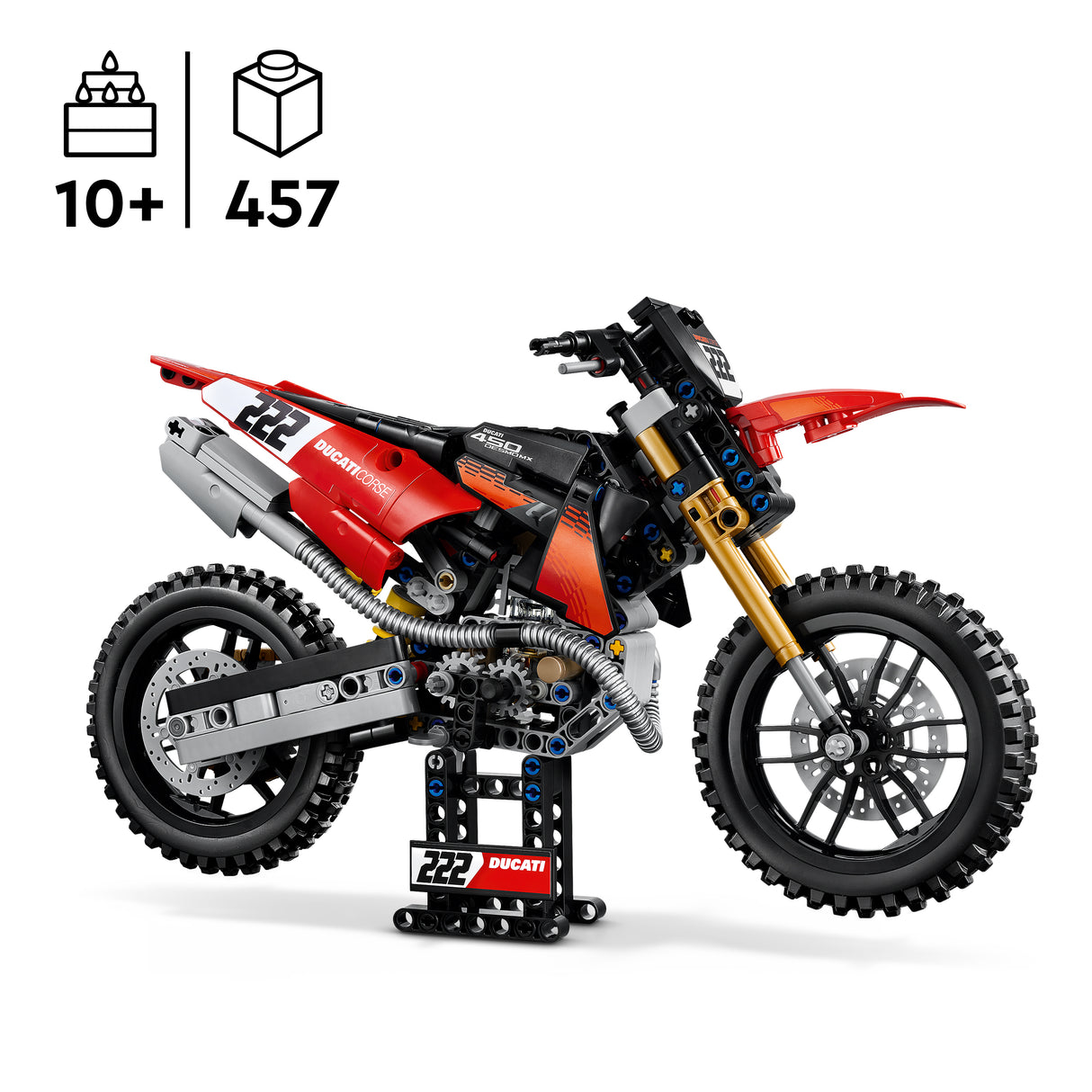 LEGO Technic Ducati Desmo450 MX Factory mootorratas 42238L