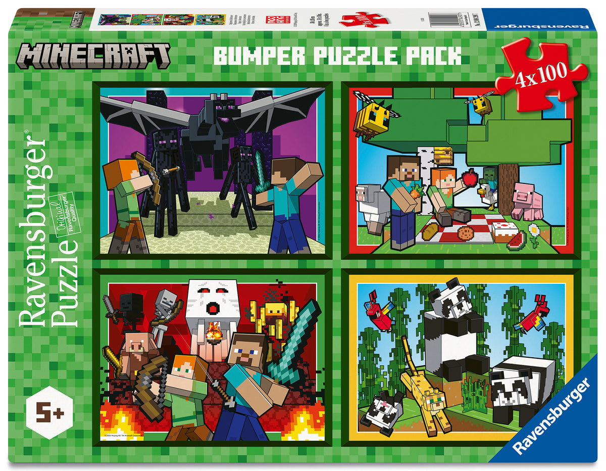 Ravensburger pusle 4x100 tk : Minecraft 12004290V